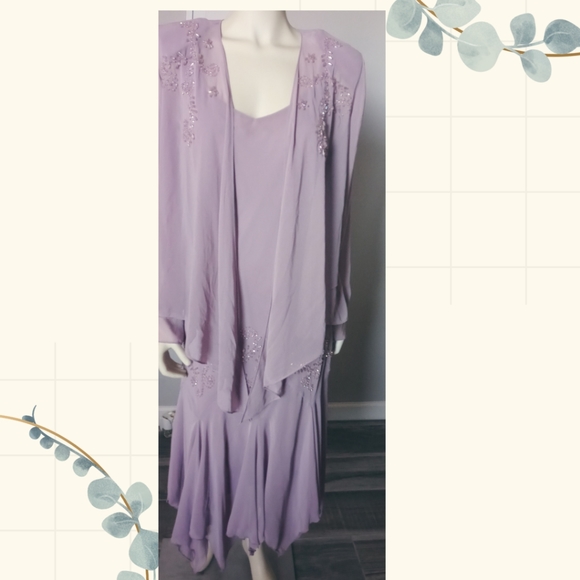 SL Fashion Cocktail Dress 2pc light purple pre-owned Size 14 - Picture 3 of 13